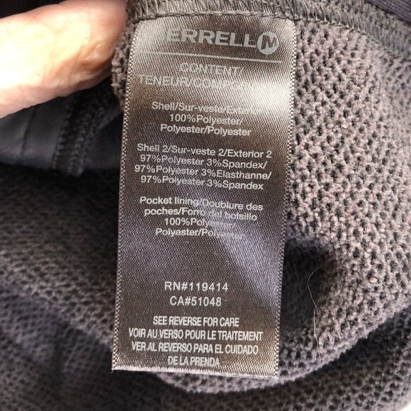 Merrell Mens Fleece Jacket Size XL Full Zip Stand Collar Brown Outdoors Casual - Picture 9 of 12